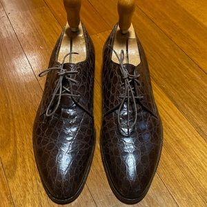 Vintage French shiner mens alligator shoes